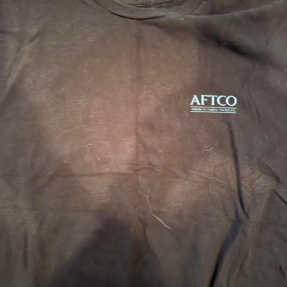 AFTCO American Fishing Tackle Co Mens Graphic T-Shirt Brown Size M Cotton